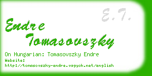 endre tomasovszky business card